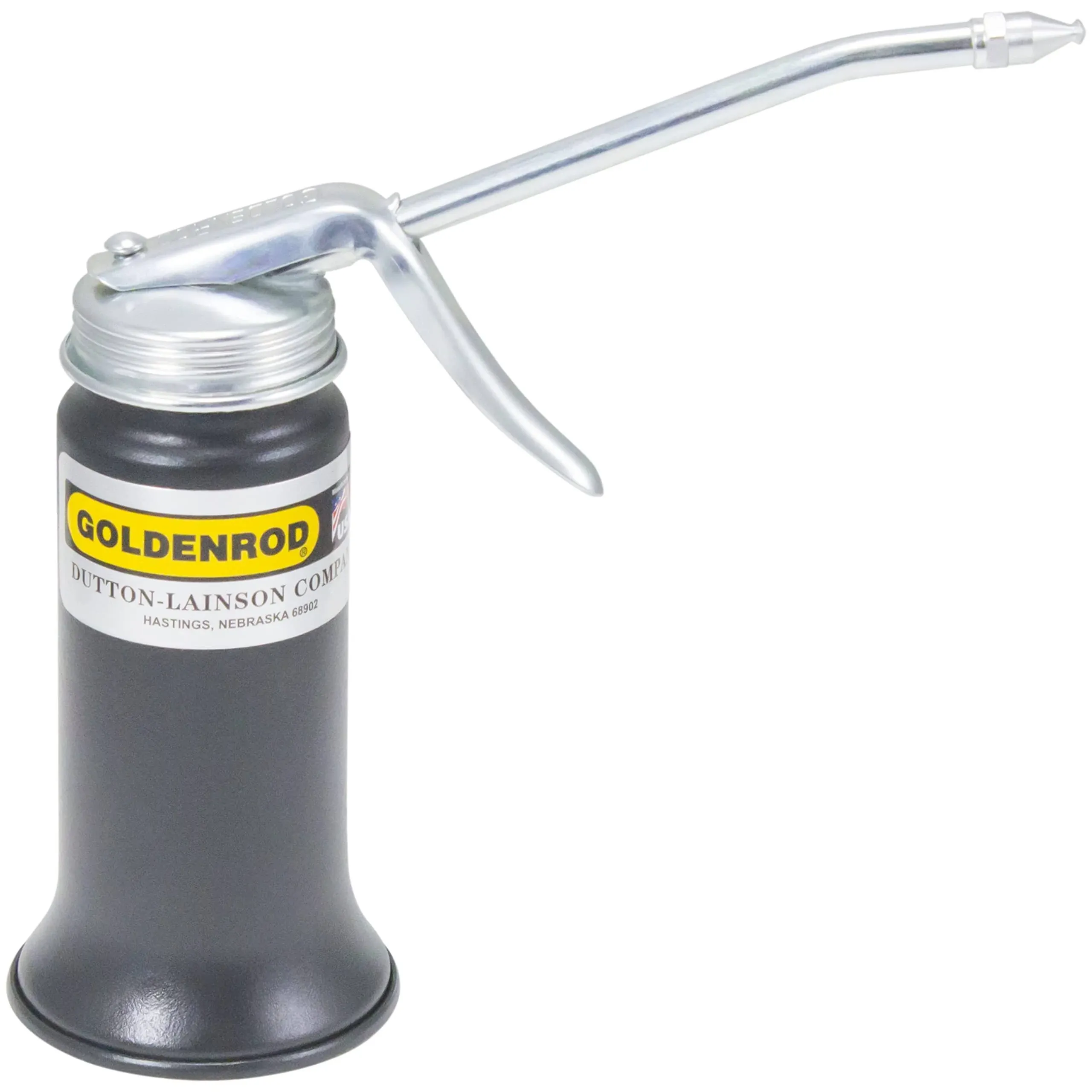 NEW GOLDENROD 600 STEEL PUMP OILER OIL CAN 6OZ STRAIGHT SPOUT USA MADE 6287304