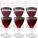 JoyServe Bulk 7 oz Plastic Disposable Wine Glasses - (Pack of 24) Clear BPA-Free Plastic Wine Glasses with Stem and Party Drinking Glass Cups for Parties, Weddings, Toasts, Food Samples, Catering