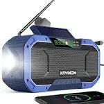 Portable Digital Am FM Radio Waterproof Bluetooth Speaker,Hand Crank Solar Emergency Radio,5000mah Cell Phone Charger,Noaa Weather Radio with Flashlig