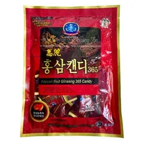 HongSamin Korean Premium Red Ginseng Candy (200gx3packs) 600g - Strong Red Ginseng Taste. Help with Sore Throat, Coughing, Breath Refresher