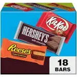 HERSHEY&#039;S, KIT KAT and REESE&#039;S Milk Chocolate Variety Box, 27.3 oz (18 Count)