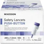 McKesson Push Button Safety Lancet, 28 Gauge - Box/100