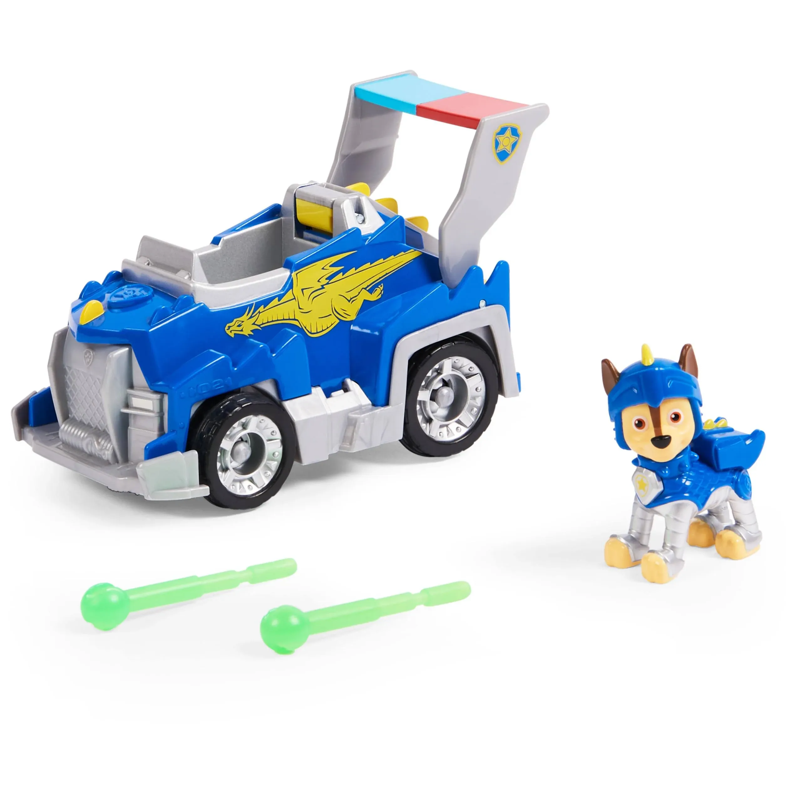 Paw Patrol, Rescue Knights Chase Transforming Toy Car with Collectible Action Figure, Kids Toys for Ages 3 and up