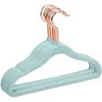 MIZGI Premium Kids Velvet Hangers (Pack of 50) with Copper/Rose Gold Hooks,Space