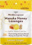 Wedderspoon Manuka Honey Immunity Lozenges with Epicor, Zinc, Vitamin C – Lemon & Ginger, 2.6 Oz (Pack of 1), Boosts Immunity Within Two Hours