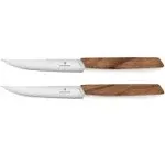 Swiss Modern Steak Knife Set, straight edge, set of two