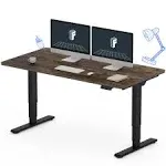 FLEXISPOT E6 Essential 3 Stages Dual Motor Electric Standing Desk 55x28 Inch Whole-Piece Board Height Adjustable Desk Electric Sit Stand Desk(White Frame + Black Desktop, 2 Packages)