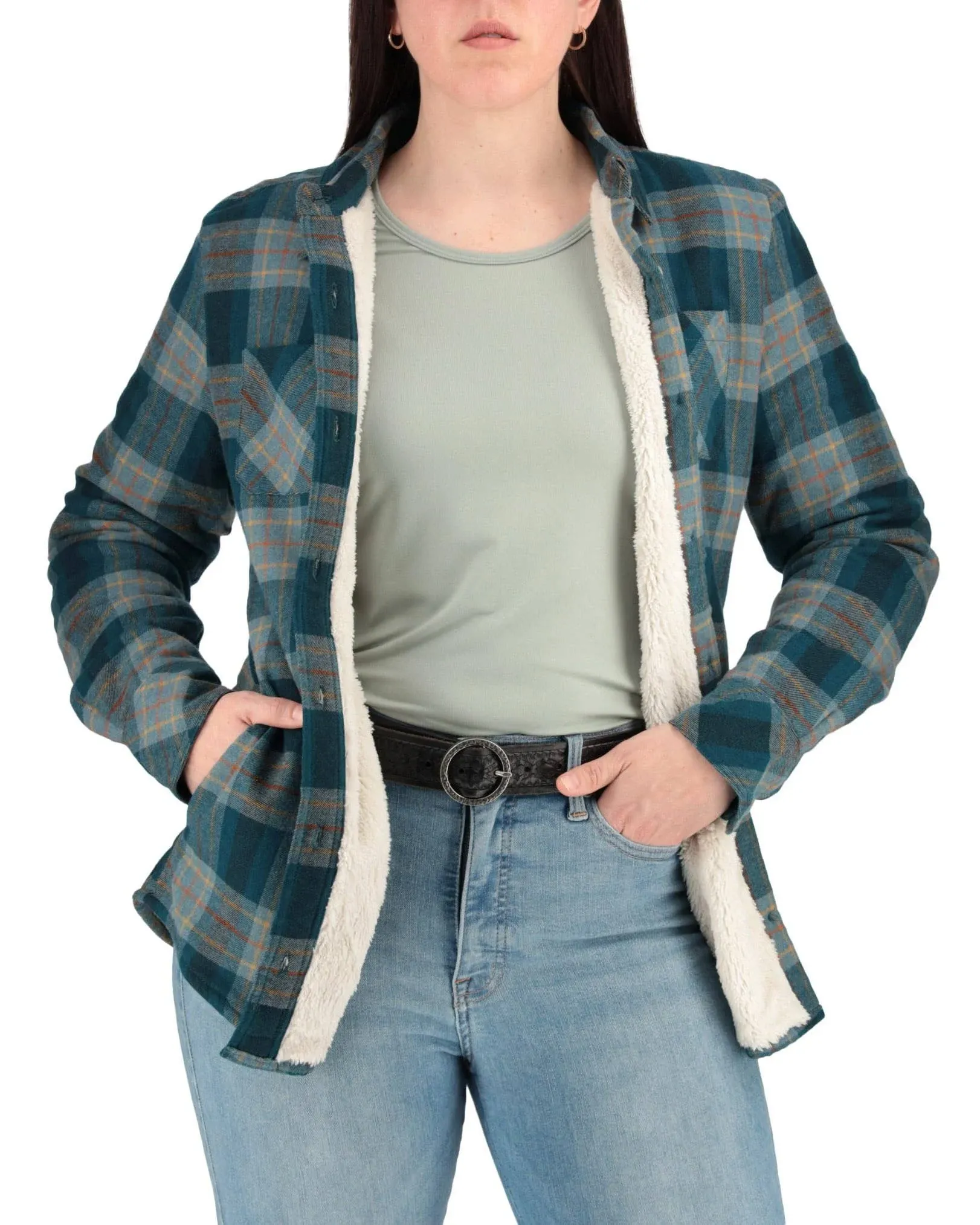 Legendary Whitetails Women's Open Country Sherpa Lined Flannel Shirt Jacket