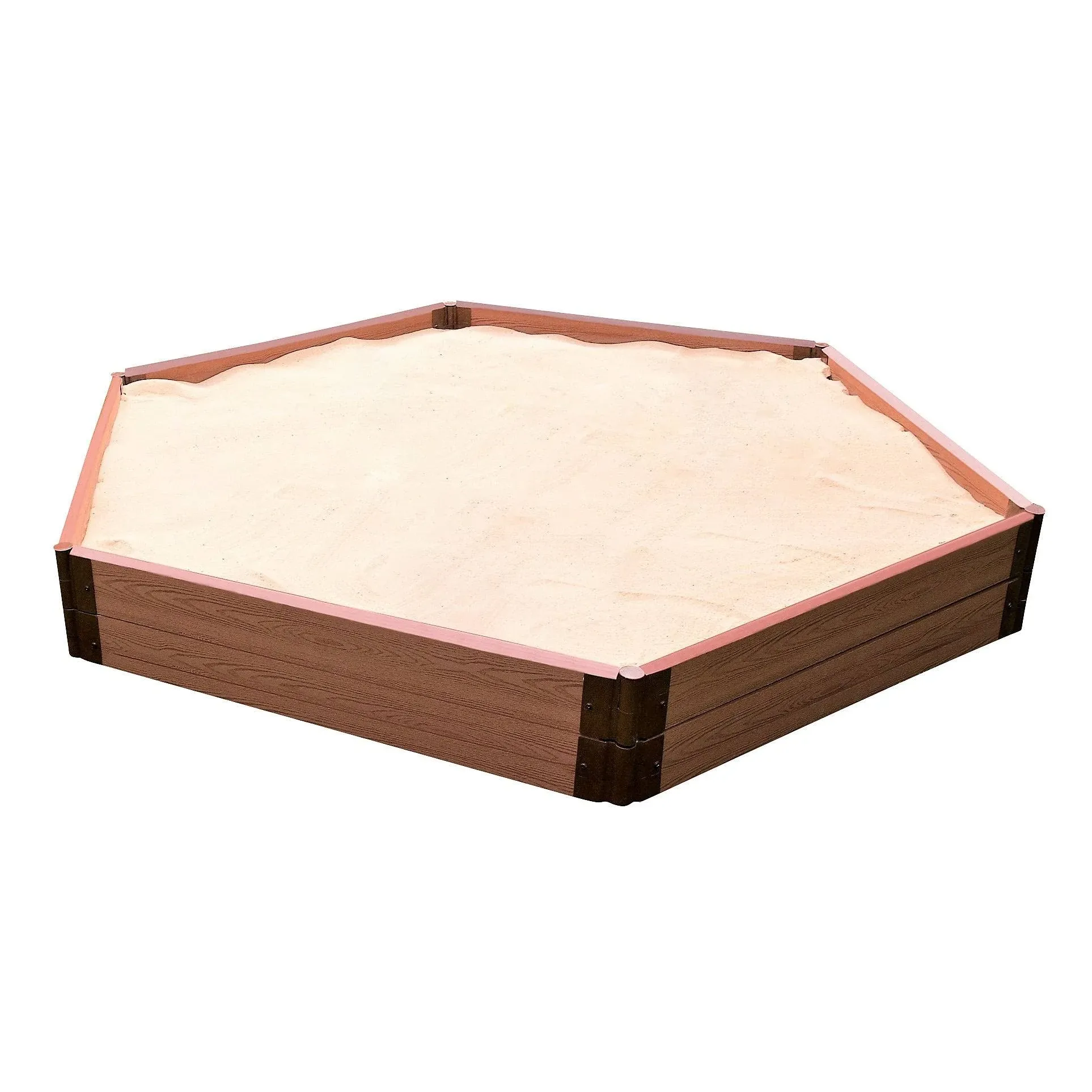 Frame It All 300001511 Two Inch Series Composite Hexagon Sandbox Kit with Collapsible Cover, 7' x 8' x 11 "