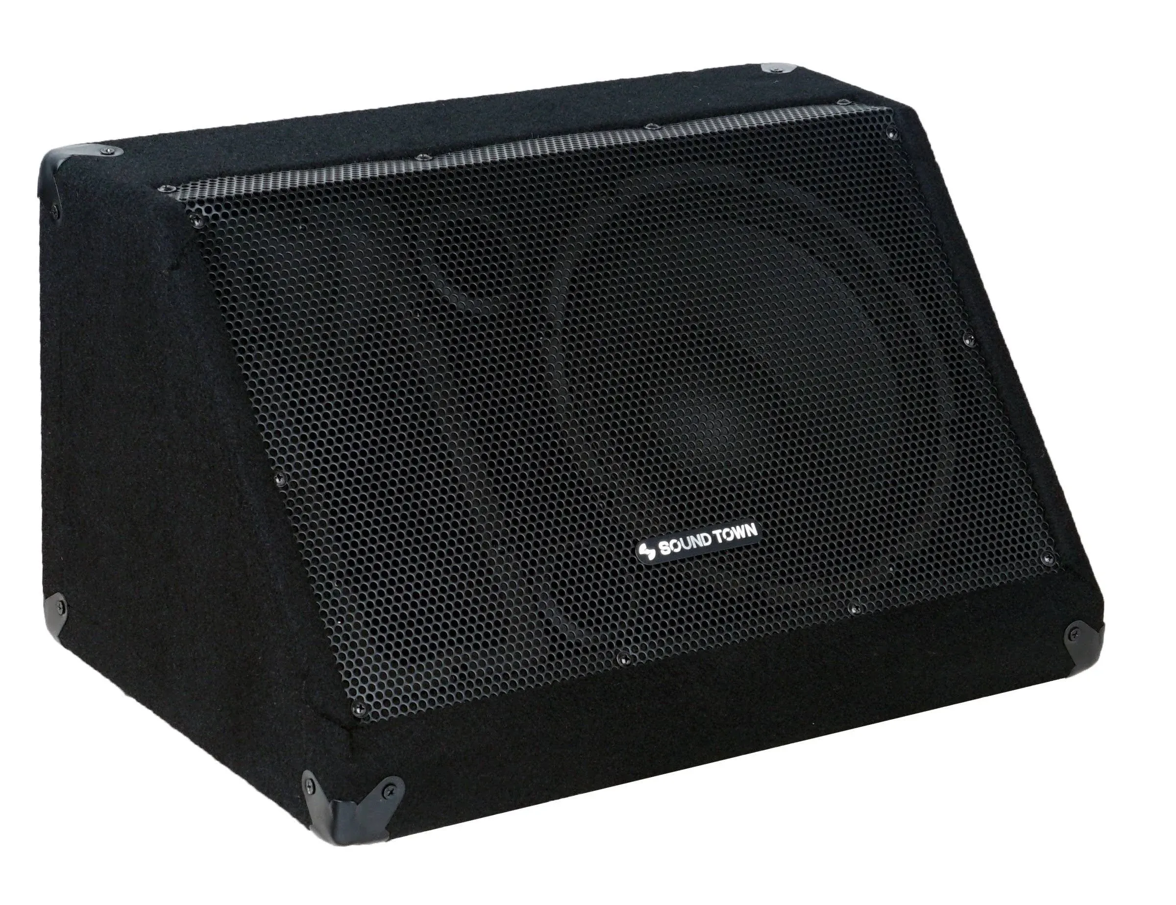 Sound Town 10" 600W Powered DJ PA Stage Floor Monitor Speakers