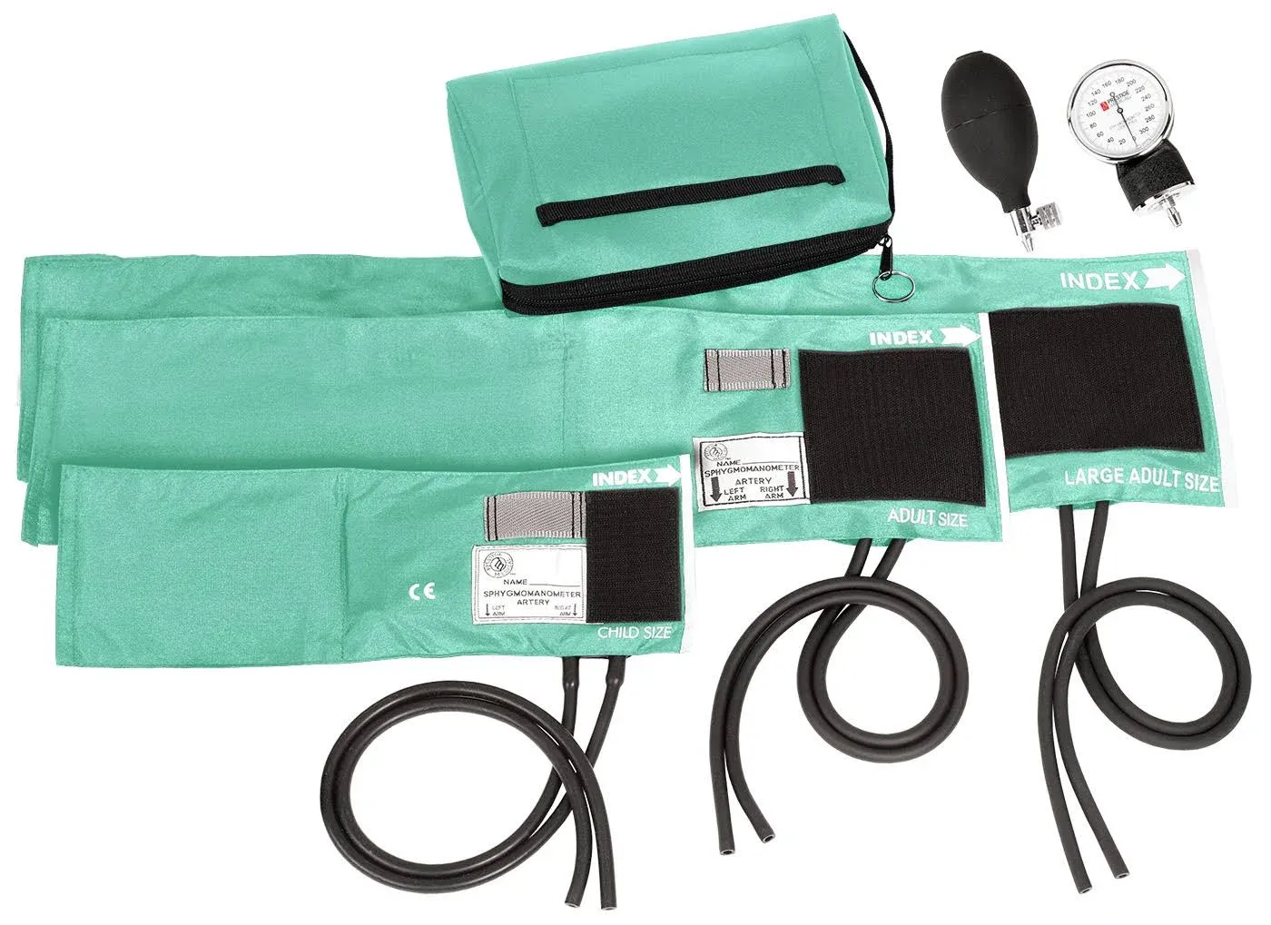 Prestige Medical - 882-COM-AQS 3-in-1 Aneroid Sphygmomanometer Set with Carry Case, Aqua Sea