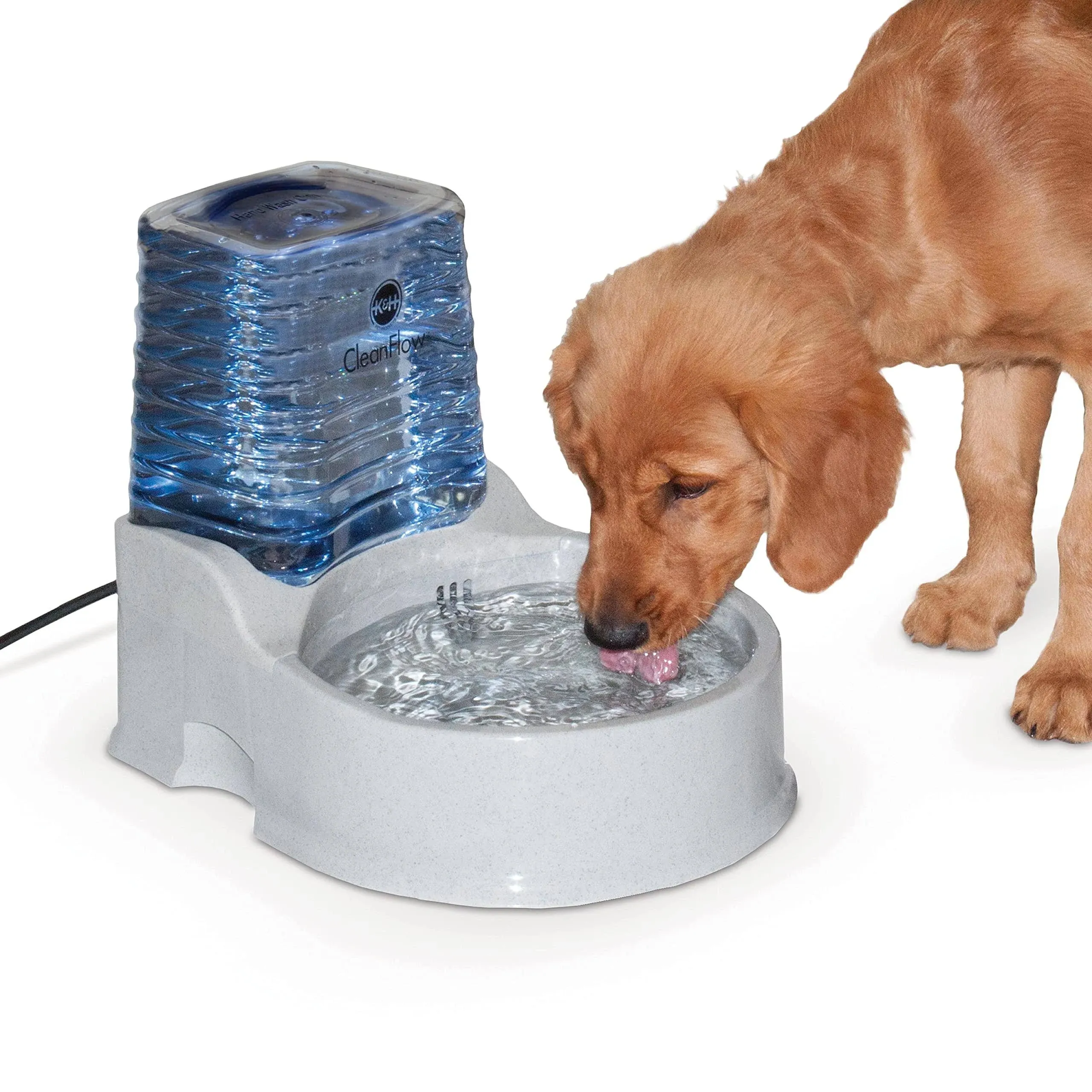 K&H Pet Products CleanFlow Filtered Pet Water Bowl with Reservoir Medium 1.4gal + ...