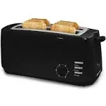 Elite Gourmet Ect4829b Long Slot 4 Slice Toaster, 6 Toast Settings Toaster Defrost, Reheat, Cancel Functions, Slide Out Crumb Tray, Extra Wide Slots