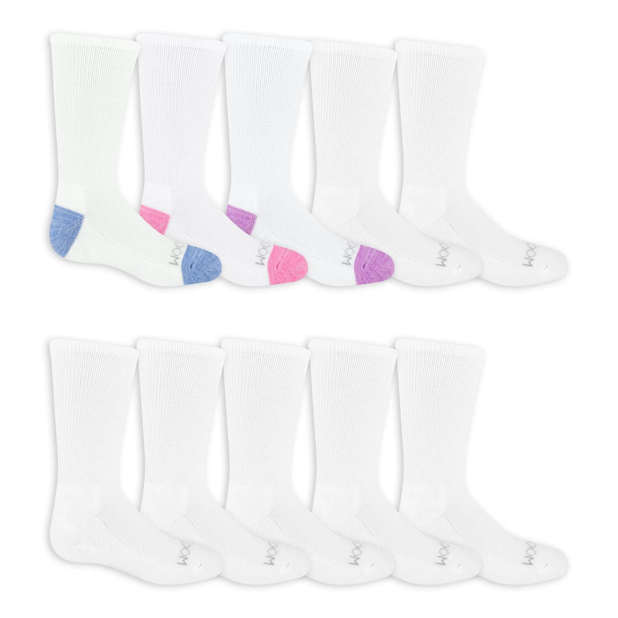 Fruit of The Loom Girl's Everyday Essential Soft Cushion Socks