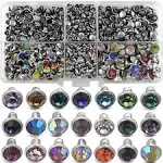 500 Sets Mixed Colors Cz Crystal Rivets Rhinestone Rivets Studs Rapid Rivets ...