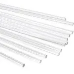 Juvale 12 Pack Plastic Dowel Rods for DIY Projects, Clear Acrylic Sticks for Party Decorations (0.25X12")