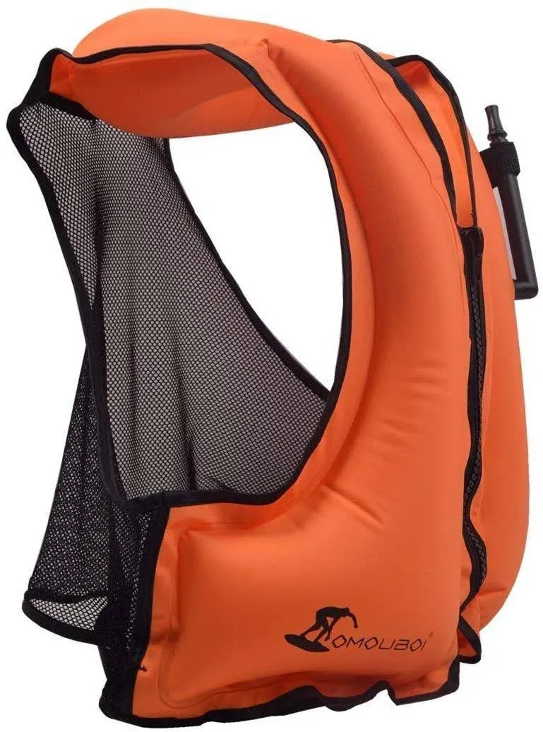 OMOUBOI Snorkel Vests Adults Inflatable Floatage Jackets Lightweight Kayak Buoyancy Vest Portable Floatage Vests for Diving Surfing Swimming Outdoor Water Sports (Suitable for 100-220lbs)