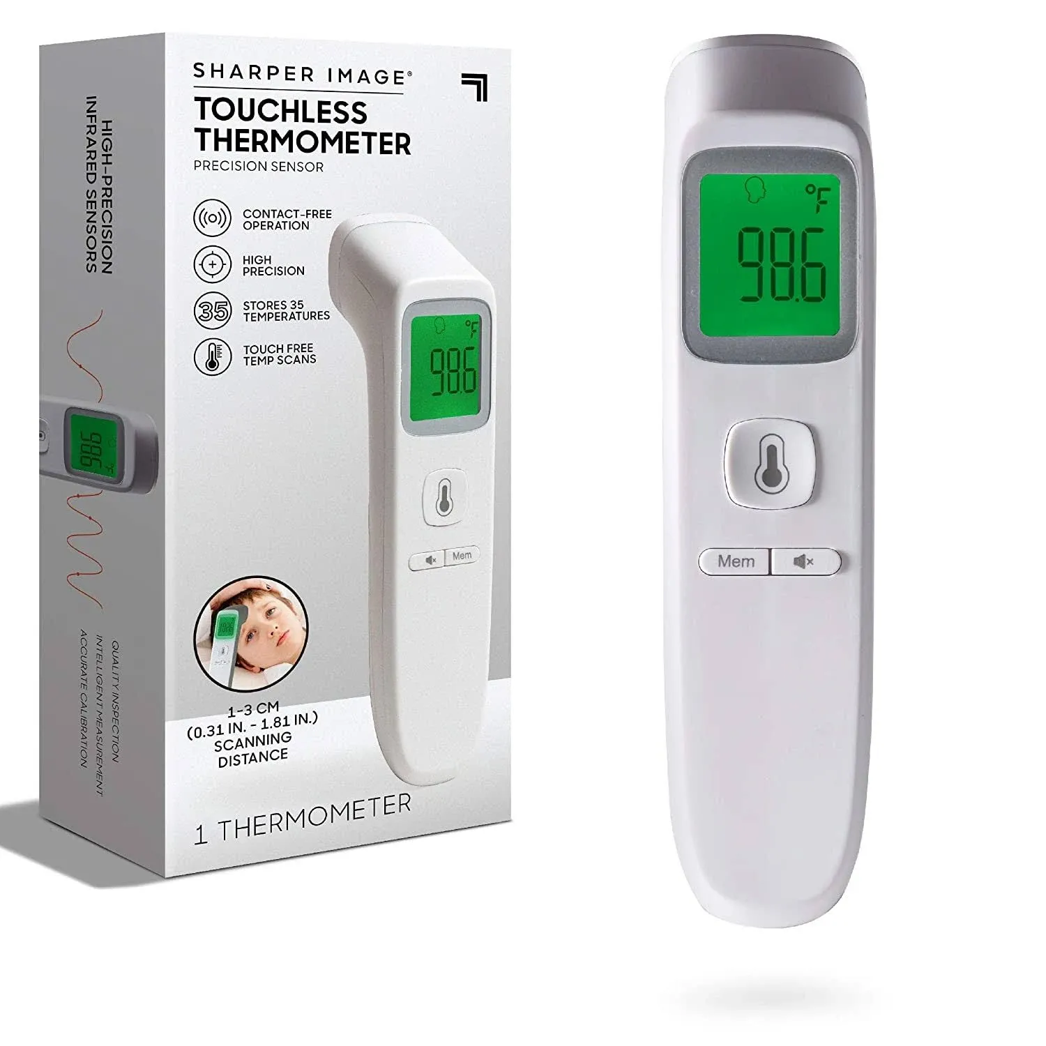 Sharper Image Digital Touchless Smart Forehead Thermometer