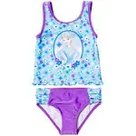 Disney Princess Anna Elsa Girls Tankini Top and Bikini Bottom Swim Set Toddler to Little Kid