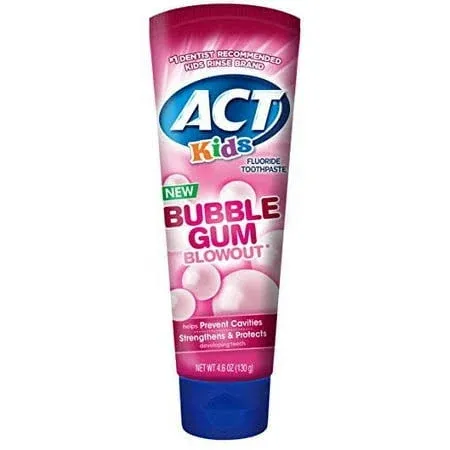 ACT Kids Bubblegum Blowout Toothpaste 4.6 ounce (Pack of 2)