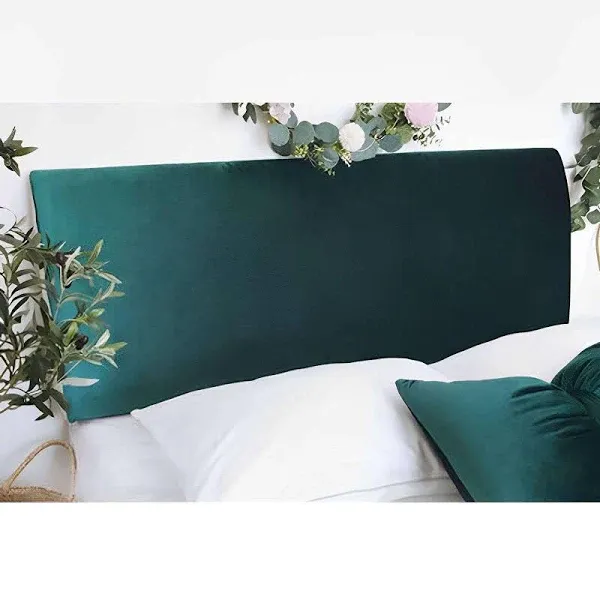 Headboard Cover for Queen Size,Velvet Headboard Slipcover,Solid Color Dustproof Bed Head Cover for Bedroom Decoration(Dark green,59 inch)