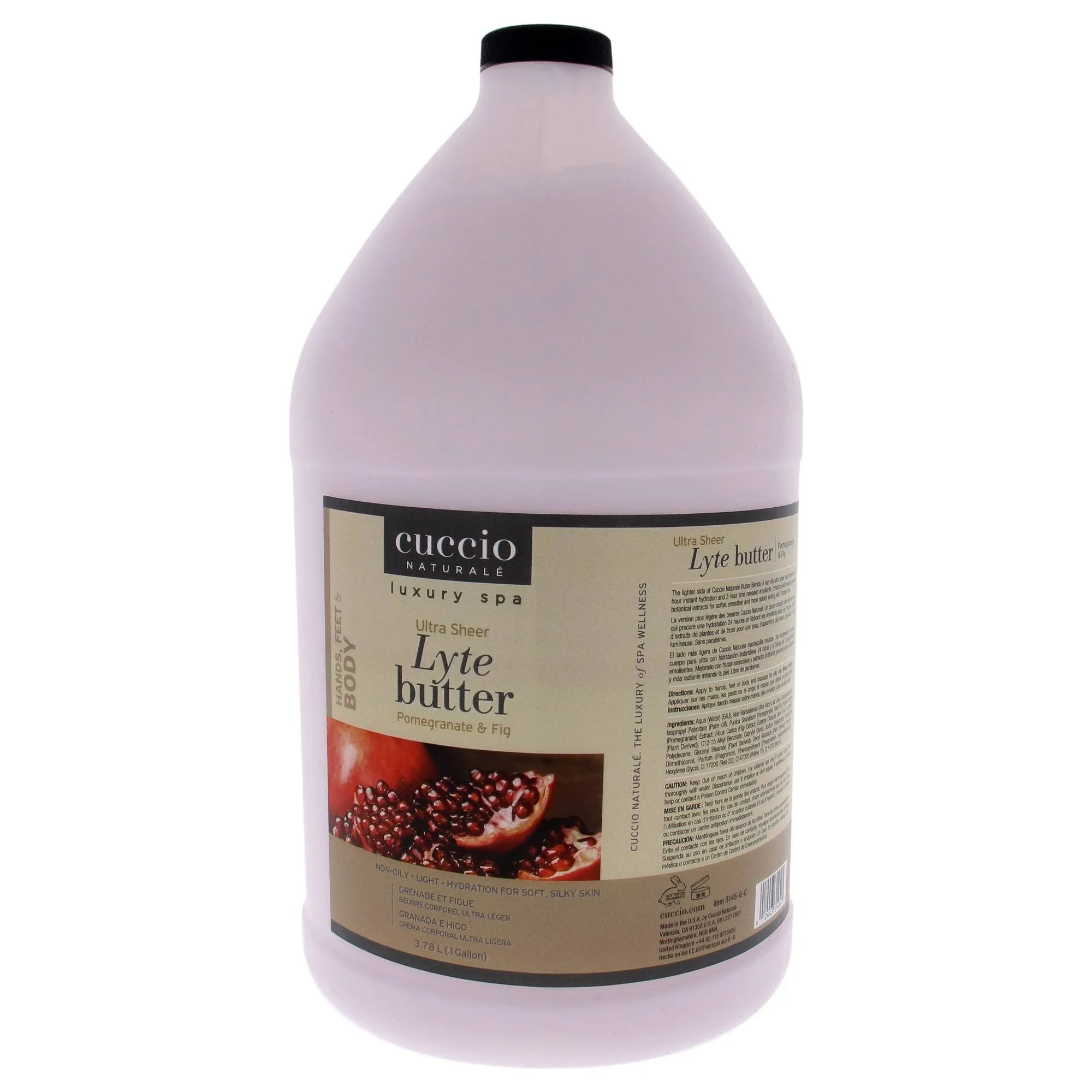 Cuccio Naturale Ultra Sheer Lyte Butter - Pomegranate and Fig Body Butter 1 Gallon