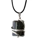 Raw Black Tourmaline Crystal Healing Pendant Necklace –Protection Negative Energy Cleanser Natural Stress Aid Soothe Mind Emotions - Authentic Wrapped Tumble Stone Chakra Healing Charm