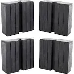 Square Rubber Jack Pad, Anti-Slip Rail Adapter Support Block with Slot, Heavy Duty for Car Lift - 4 TON Load Bearing, Pack of 4