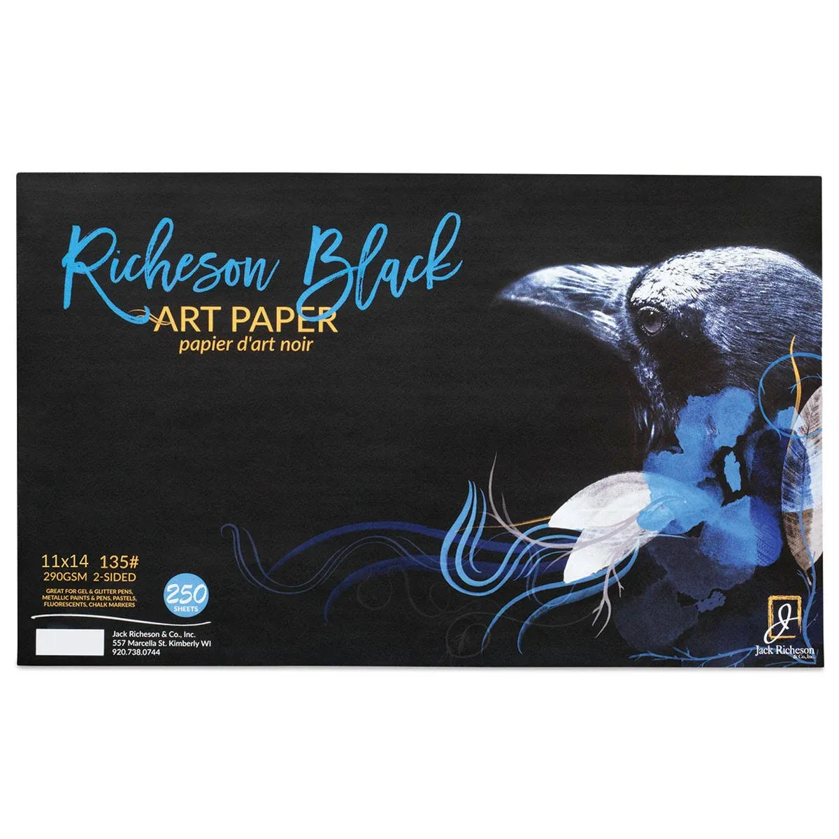 Richeson Black Art Paper Bulk Pack - 11 inch x 14 inch, 250 Sheets