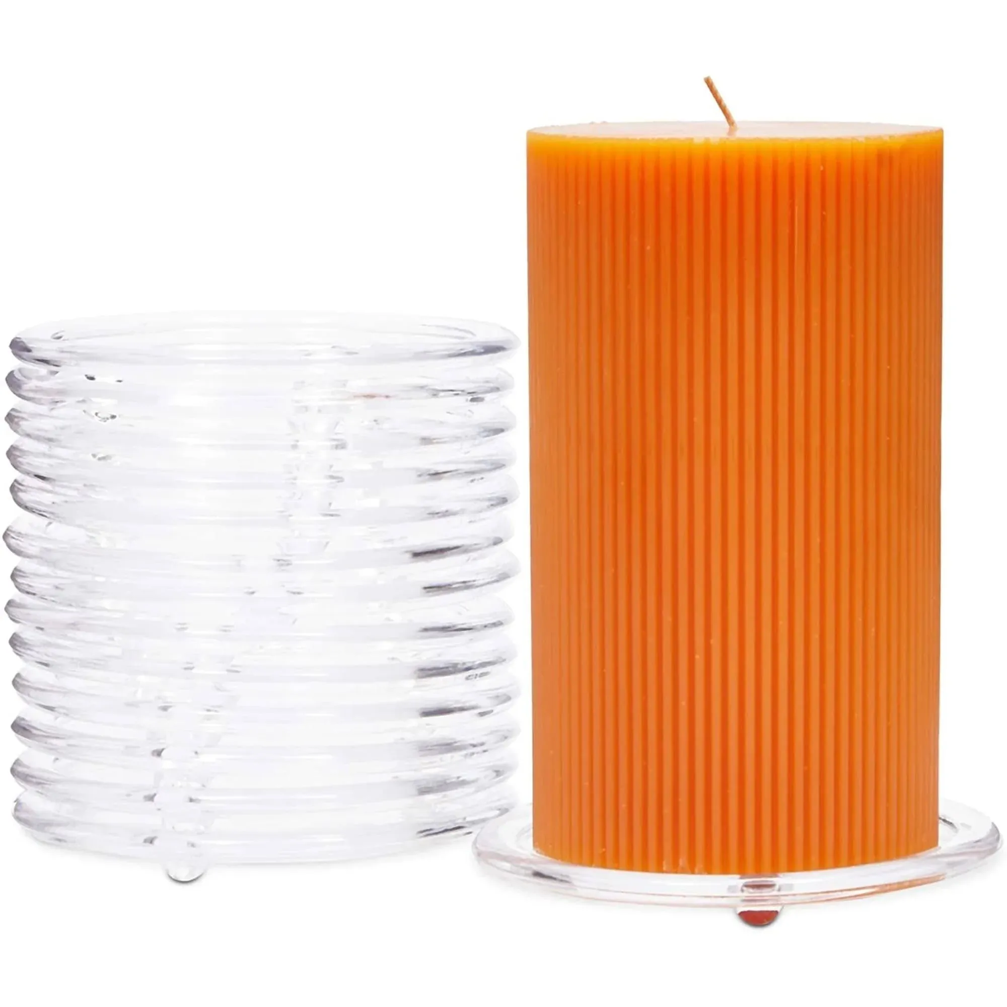 Glass Pillar Candle Holder Plates 5 Inches 12 Pack