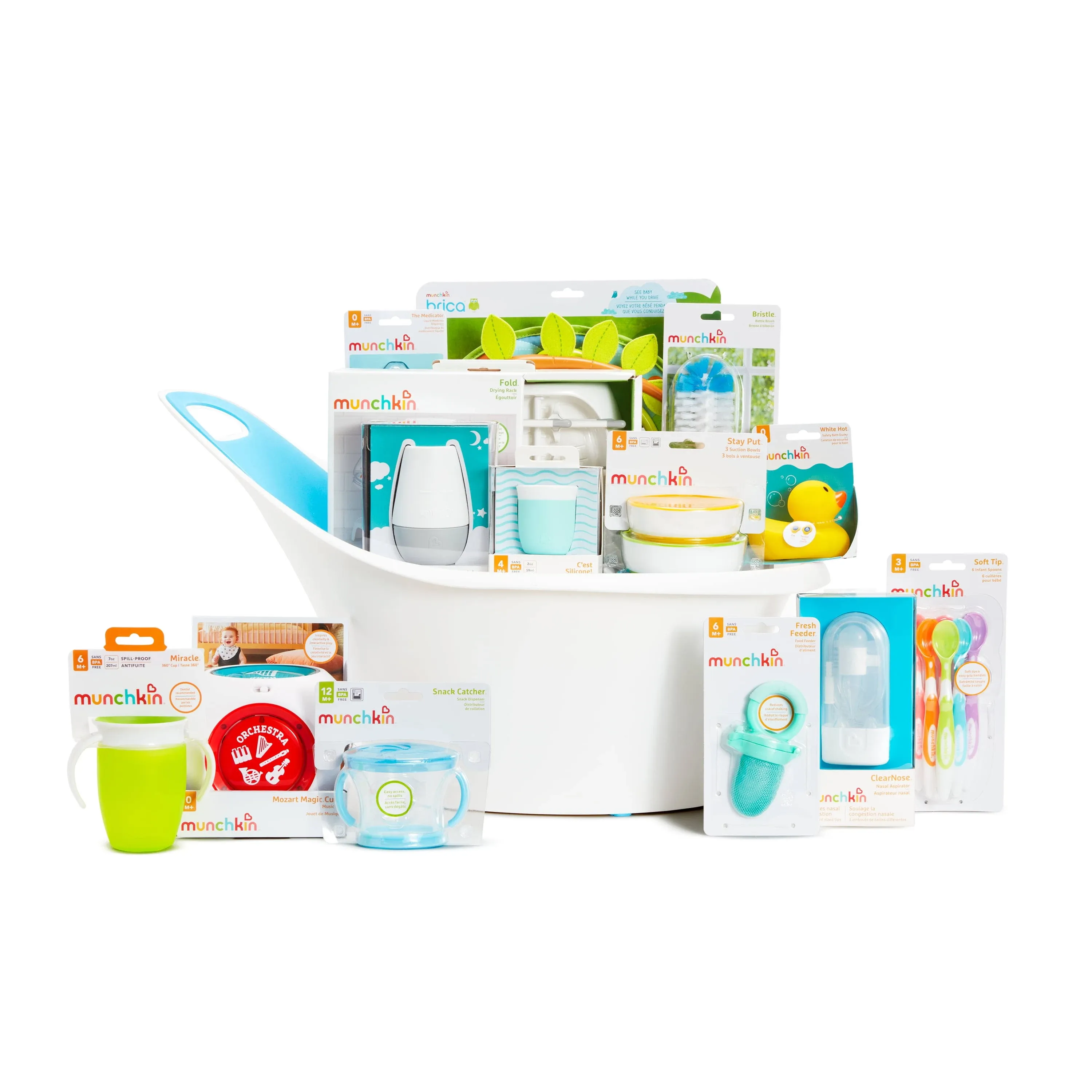 Munchkin® My Munchkin Gift Basket, Great for Baby Showers, Includes 15 Baby Products, Neutral, Unisex