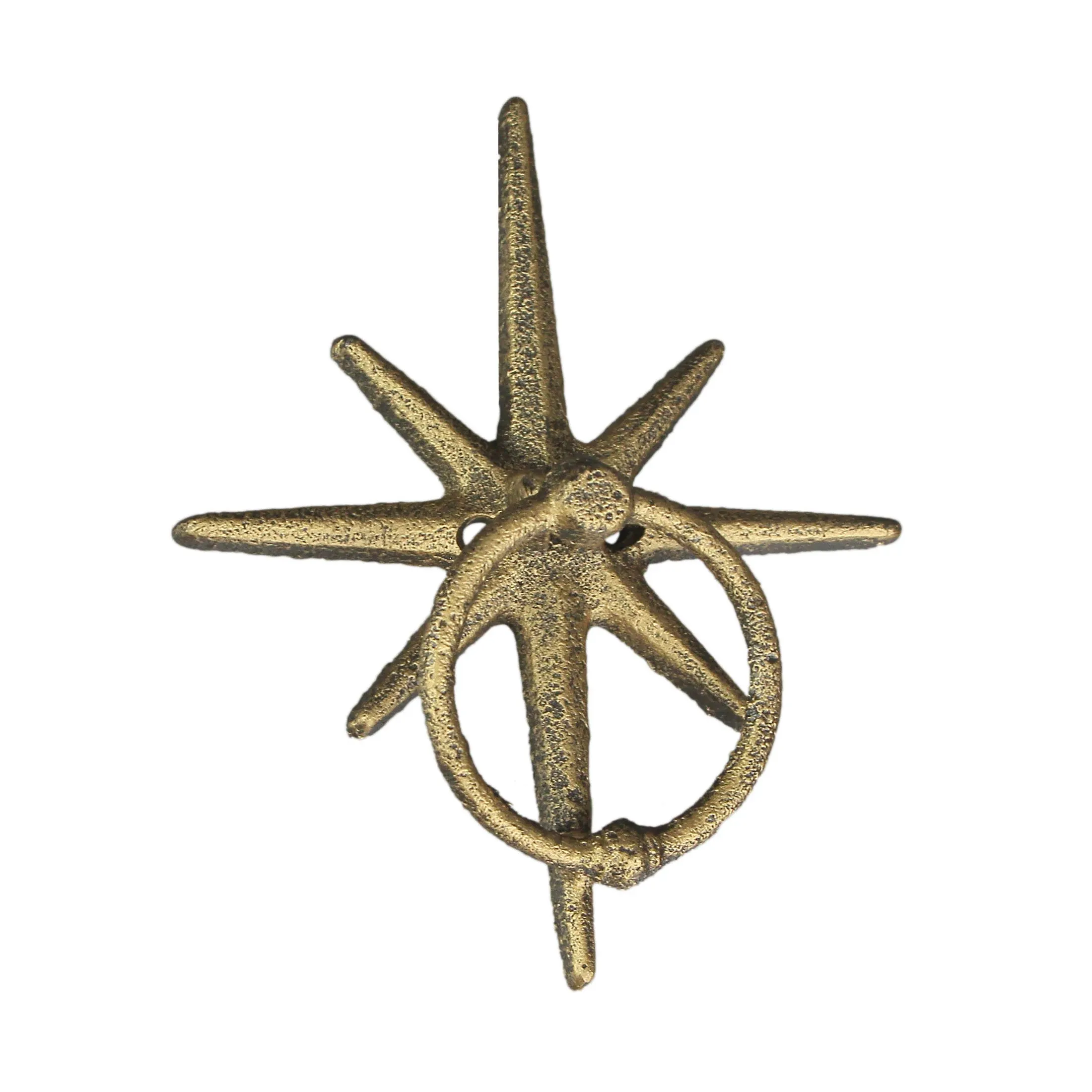 Gold Cast Iron Decorative Starburst Door Knocker Rustic Celestial Home Decor, One Size - Contemporary - Door Knockers - by Zeckos | Houzz