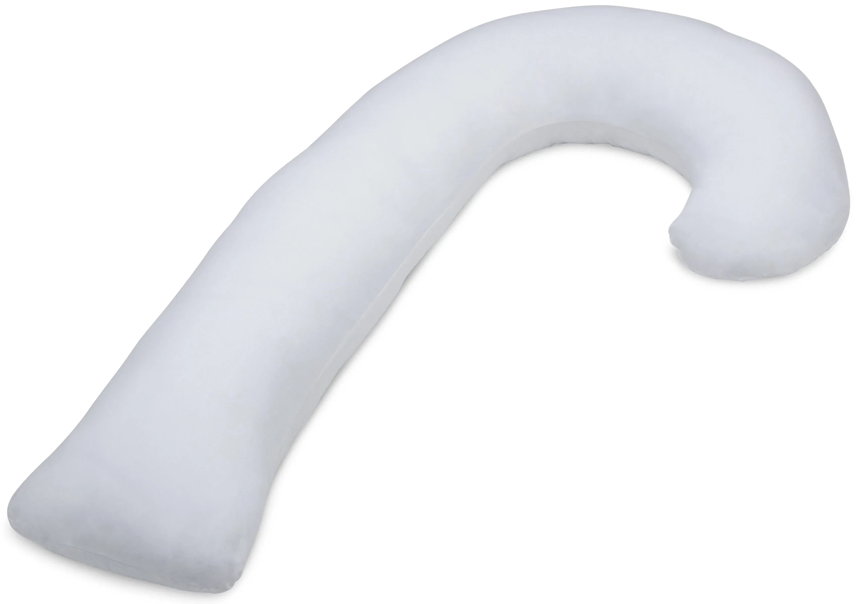 Comfysure J Shaped Full Body Pillow Hypoallergenic Synthetic Fiber Fill - White