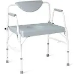 Medline Steel Bariatric Drop Arm Commode, 1000 lbs. capacity, for Plus-Size Adults, Elderly & Wheelchair Transfer to Toilet