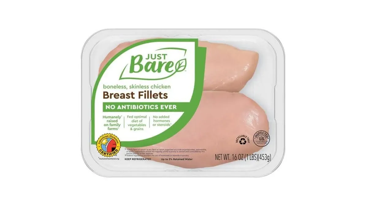 Just Bare Chicken, Breast Fillets, Boneless, Skinless - 16 oz