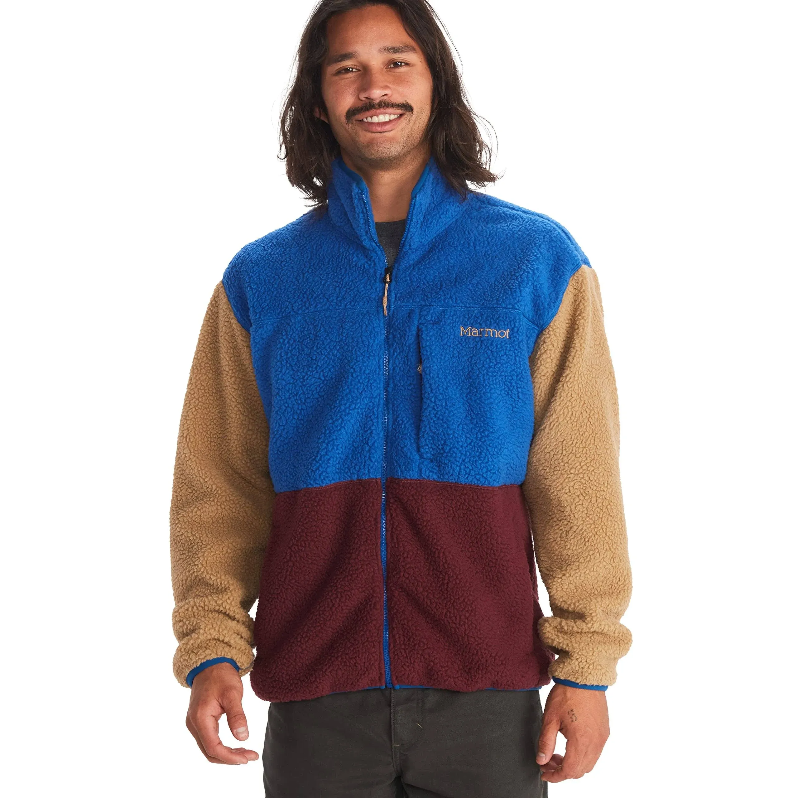 Marmot Aros Fleece Jacket - Men's Dark Azure/Port Royal/Shetland, M