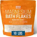 Magnesium Flakes for Bath - Magnesium Chloride Flakes - Dead Sea Salts for Soaking - Enhanced with Vitamin C Crystals, 10 LBS