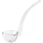 Badash Crystal Gravy Serving Ladle - 6" Long Mouth-Blown Lead-Free Clear Glass Punch Ladle - Elegant Small Spoon-Sized Serving Utensil - Glass Gravy Ladle for Sauce & Salad Dressing