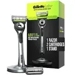 Gillette Labs 男士去角质剃须刀金色版 - 1 个手柄，2 个刀片补充装