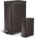 Home Zone Living 12 Gallon and 2.5 Gallon Kitchen Trash Can Combo Set