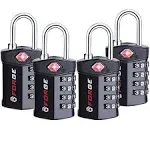 TSA Approved Cable Luggage Locks, Re-settable Combination with Alloy Body