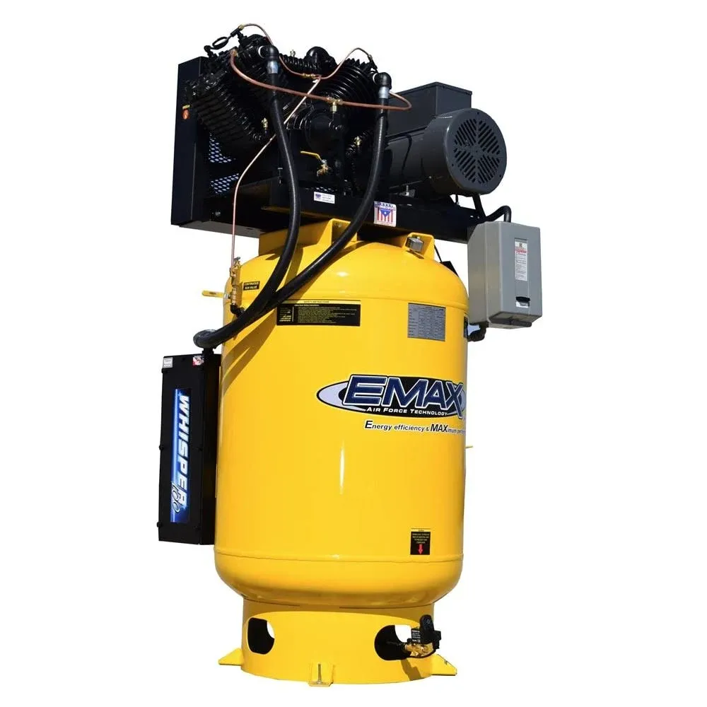 Emax ESP10V120V1 Industrial Plus Silent 10-HP 120-Gallon Two-Stage Air Compressor (208/230V 1-Phase)