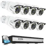 16 Channel 4K PoE Security Camera System with Audio, Smart Light Alarm, Starlight Night Vision, 8 Cameras, C105