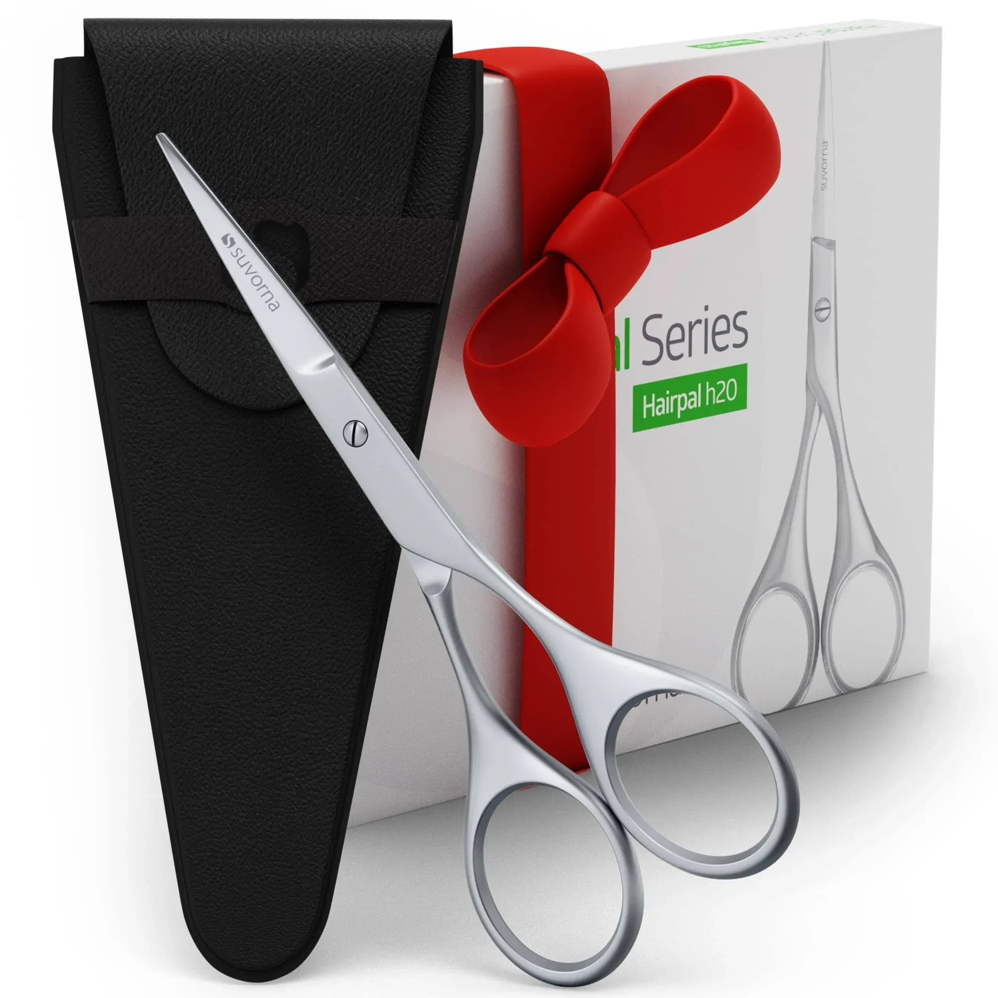 small scissors for beard, mustache, facial, nose, eyebrow, and ear hair - Hair scissors for cutting, trimming & grooming - Made with 4.5" stainless steel for barbers, professional, & home user