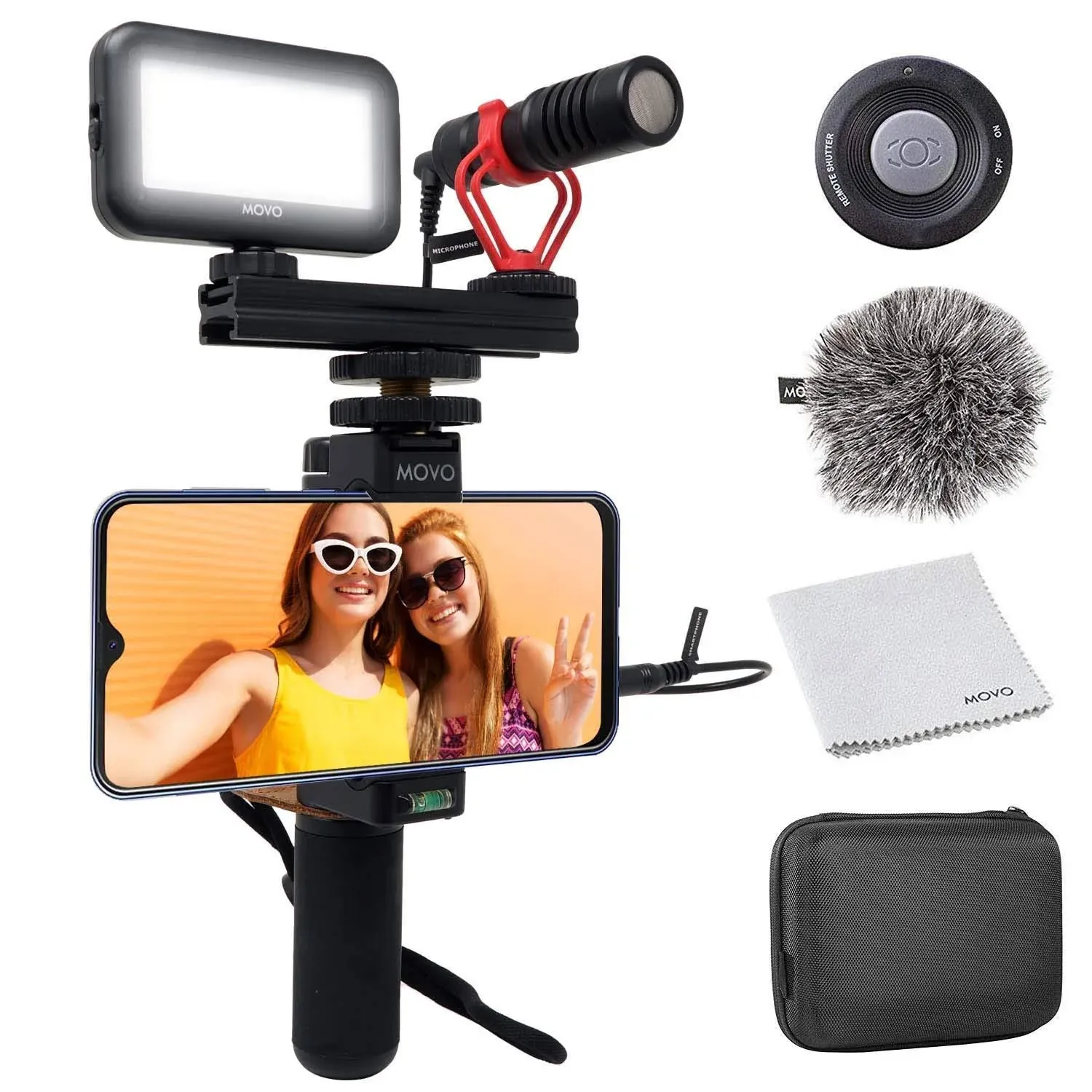 Movo Photo Smartphone Video Kit V1 with PR-1 Smartphone Rig & VXR10 Microphone