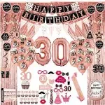 30Th Birthday Decorations for Her - 76Pack Rose Gold Party Banner Pennant