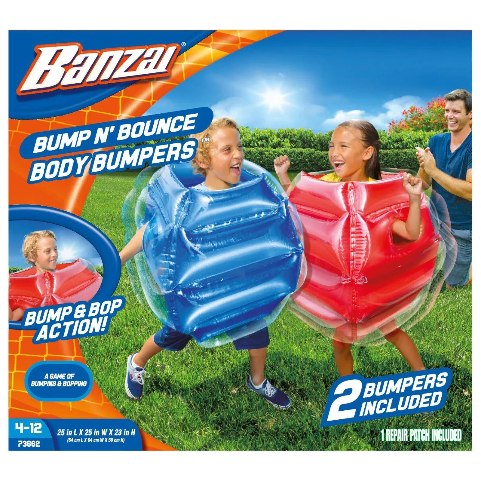 BANZAI Bump N Bounce Body Bumpers (Includes Two / 2) Body Belly Bumper Suit Spring Summer Inflatable Air Backyard Toy