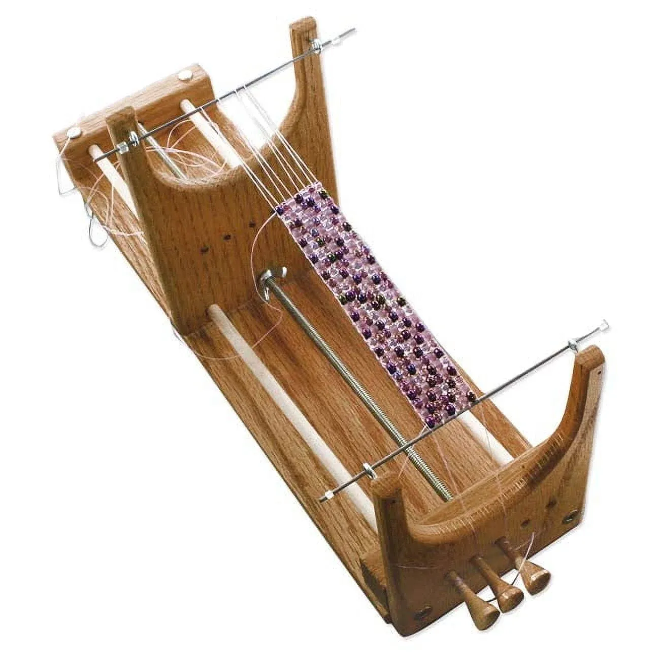 The Beadsmith Rick's Beading Loom, 13.5 x 3.75 x 4.5 inches, Wooden, Two-Warp Loom, Illustrated Instructions Included, No Assembly Required, Use to Create Necklace and Bracelet Designs