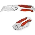 WorkPro Quick-Change Folding Utility Knife with Wood Grain Handle