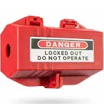 TRADESAFE Plug Lock for Lockout Tagout - 110-125 Volt Power Cord Lockout, Medium Electrical Plug Lock, Industrial Grade Electrical Plug Lockout Device, OSHA Compliant Red